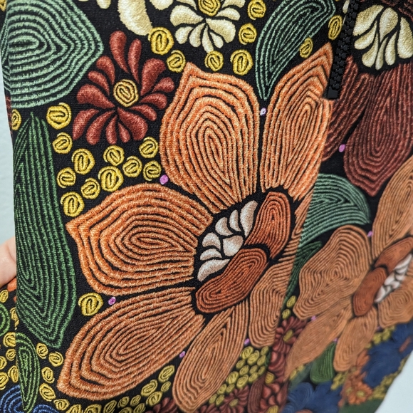 Black Stitched Flowers Lenzing Ecovero Viscose Midi Dress - Picture 6 of 7